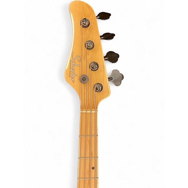 Used Schecter Guitar Research Diamond Series j4 Left Handed Ocean Turquoise Electric Bass Guitar