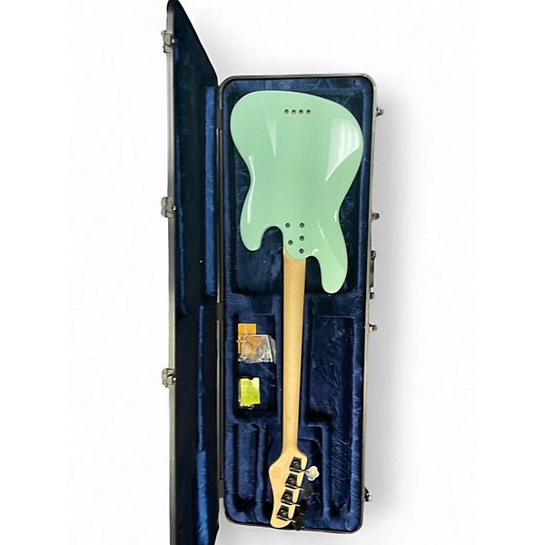 Used Schecter Guitar Research Diamond Series j4 Left Handed Ocean Turquoise Electric Bass Guitar
