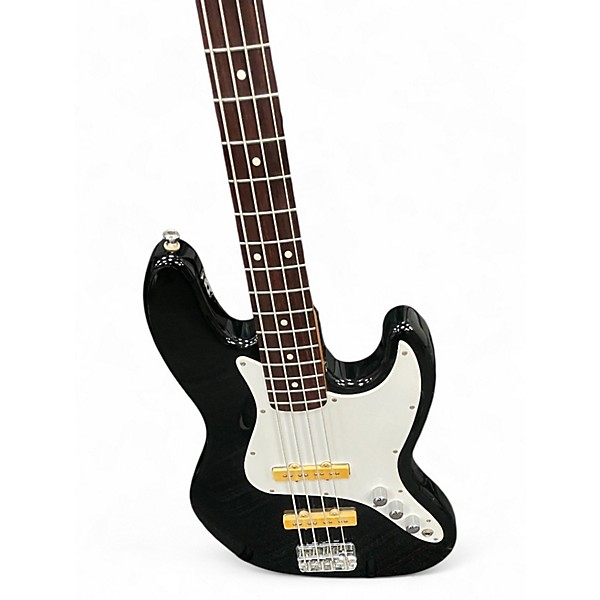 Vintage 1995 Fender Jazz Bass Black and White Electric Bass Guitar