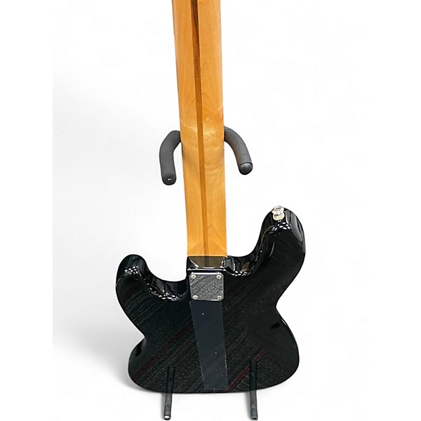 Vintage 1995 Fender Jazz Bass Black and White Electric Bass Guitar