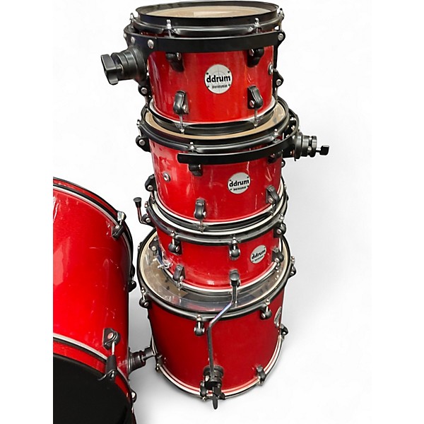 Used ddrum 5 Piece Journeyman Player RED SPARKLE Drum Kit