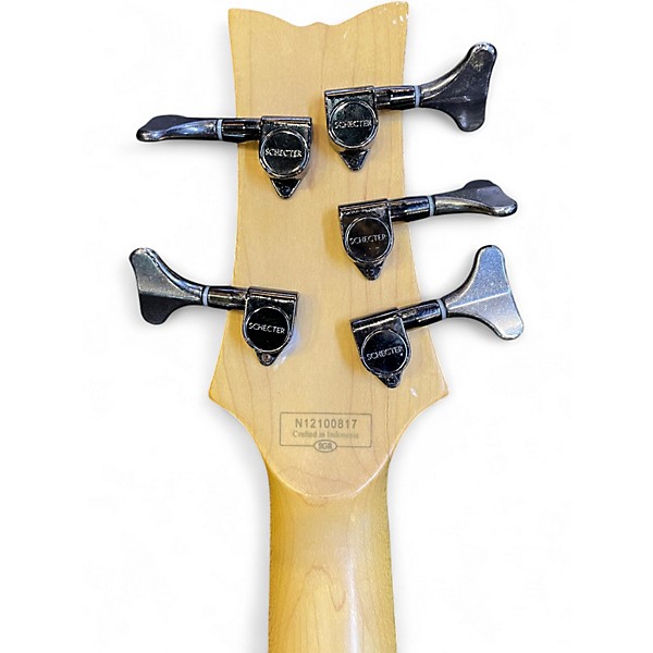 Used Schecter Guitar Research Stiletto Extreme 5 String Fretless Black Cherry Electric Bass Guitar