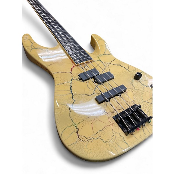 Vintage 1980s ESP M SERIES WHITE CRACKLE Electric Bass Guitar