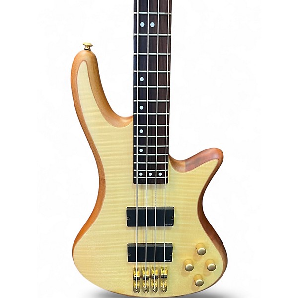 Used Schecter Guitar Research Stiletto Custom 4 String Natural Electric Bass Guitar