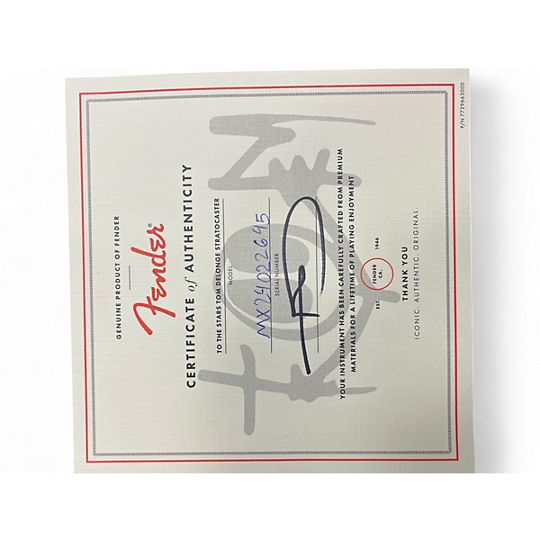 Used Fender TO THE STARS TOM DELONGE STRATOCASTER BLACK Solid Body Electric Guitar