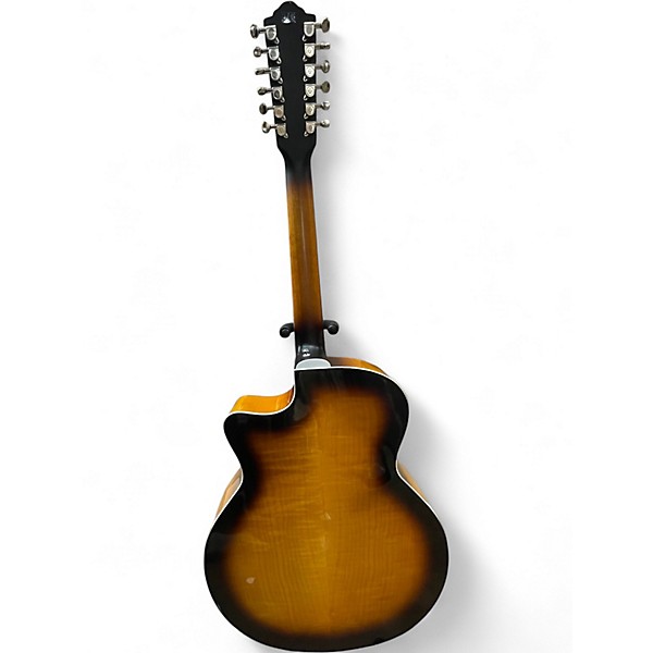 Used Guild F2512CE Deluxe 3 Color Sunburst 12 String Acoustic Electric Guitar