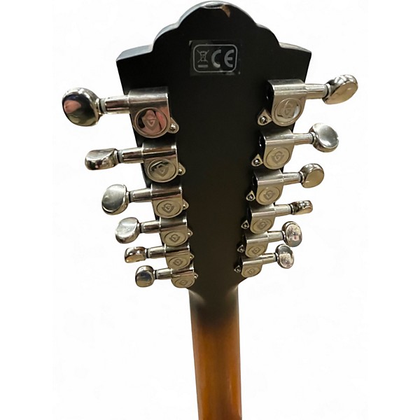 Used Guild F2512CE Deluxe 3 Color Sunburst 12 String Acoustic Electric Guitar