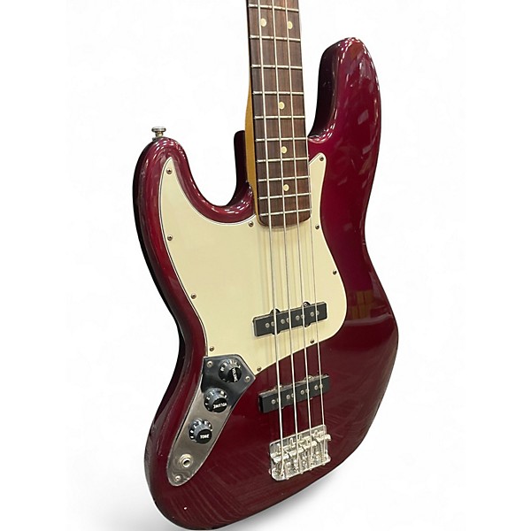 Used Fender Standard Jazz Bass Left Handed Wine Red Electric Bass Guitar
