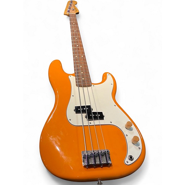 Used Fender Player Precision Bass Orange Electric Bass Guitar