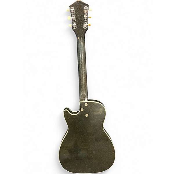 Vintage 1960s Silvertone Jupiter 1483 Black Sparkle Solid Body Electric Guitar