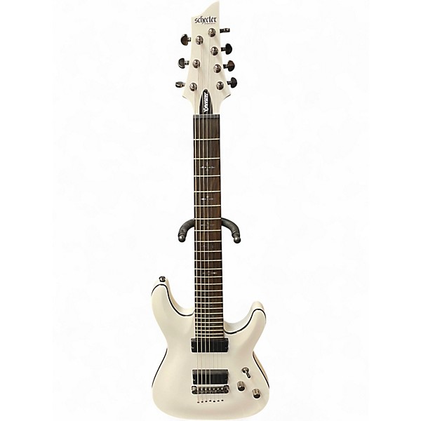 Used Schecter Guitar Research Demon 7 String Alpine White Solid Body Electric Guitar