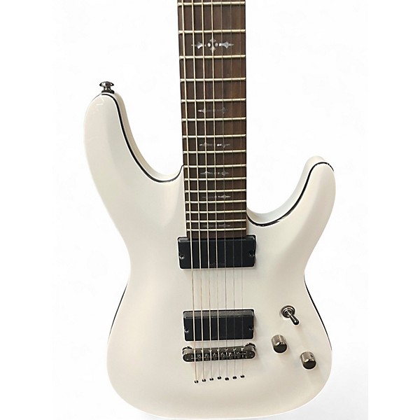 Used Schecter Guitar Research Demon 7 String Alpine White Solid Body Electric Guitar