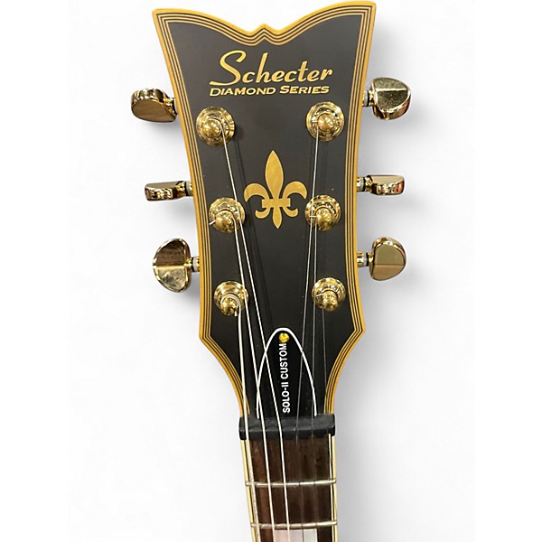 Used Schecter Guitar Research DIAMOND SERIES SOLO-II CUSTOM BLACK AND GOLD Solid Body Electric Guitar