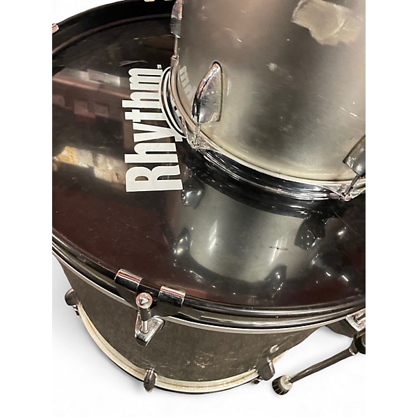 Used Rhythm Art 5 Piece Drum Set Silver Drum Kit