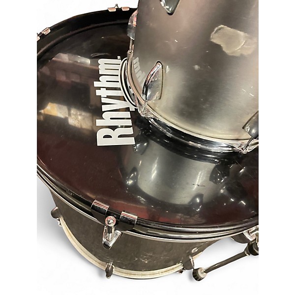 Used Rhythm Art 5 Piece Drum Set Silver Drum Kit