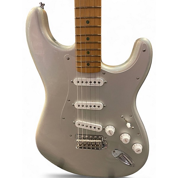 Used Fender      Fender H.E.R. Stratocaster Electric Guitar Chrome Glow Black and Silver Solid Body Electric Guitar