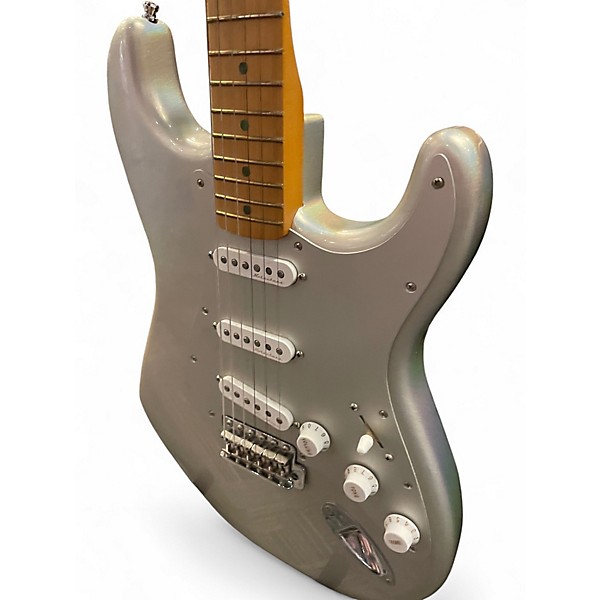 Used Fender      Fender H.E.R. Stratocaster Electric Guitar Chrome Glow Black and Silver Solid Body Electric Guitar