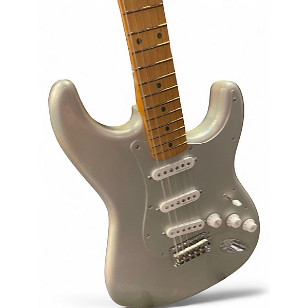 Used Fender      Fender H.E.R. Stratocaster Electric Guitar Chrome Glow Black and Silver Solid Body Electric Guitar