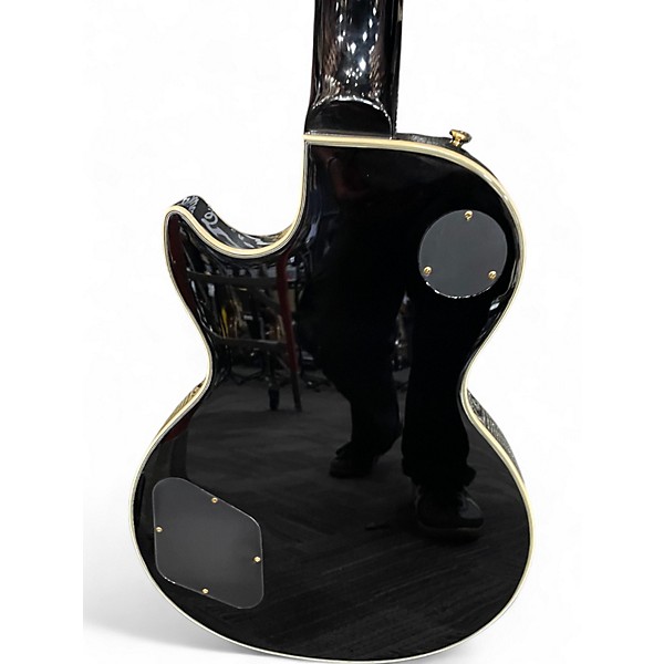 Used Epiphone Les Paul Custom Pro Black and Silver Solid Body Electric Guitar