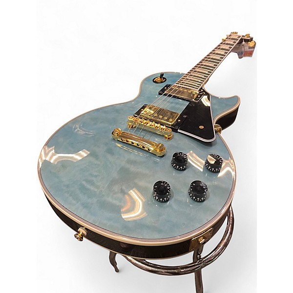 Used Epiphone Les Paul Custom Blue Quilt Solid Body Electric Guitar