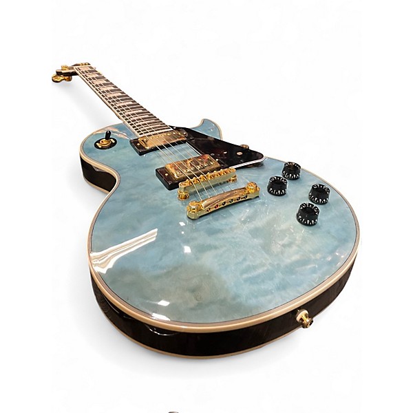 Used Epiphone Les Paul Custom Blue Quilt Solid Body Electric Guitar