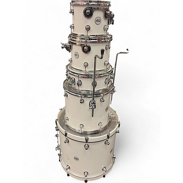 Used DW 5 Piece Design Series Pearl White Drum Kit