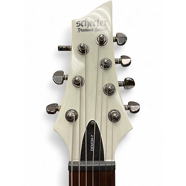 Used Schecter Guitar Research Demon 7 String Vintage White Solid Body Electric Guitar