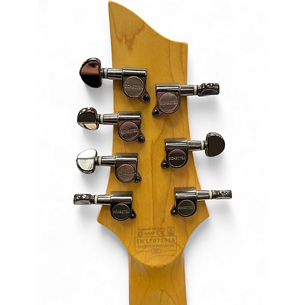 Used Schecter Guitar Research Demon 7 String Vintage White Solid Body Electric Guitar