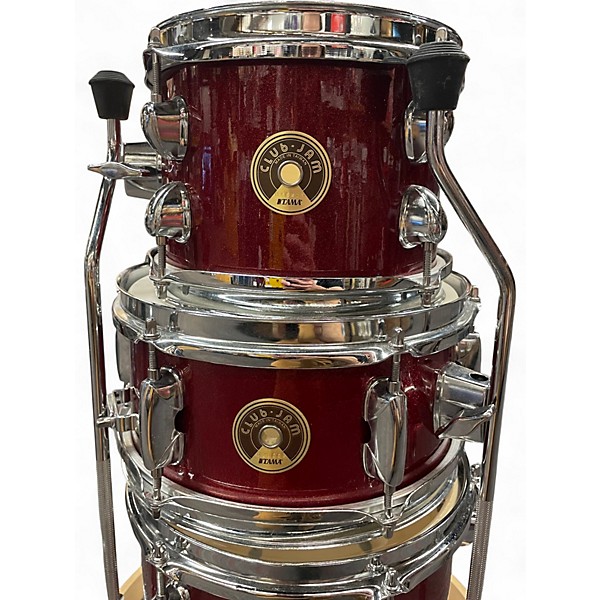 Used TAMA 4 Piece Club Jam Wine Red Sparkle Drum Kit