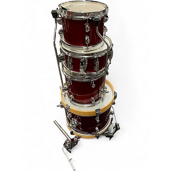 Used TAMA 4 Piece Club Jam Wine Red Sparkle Drum Kit