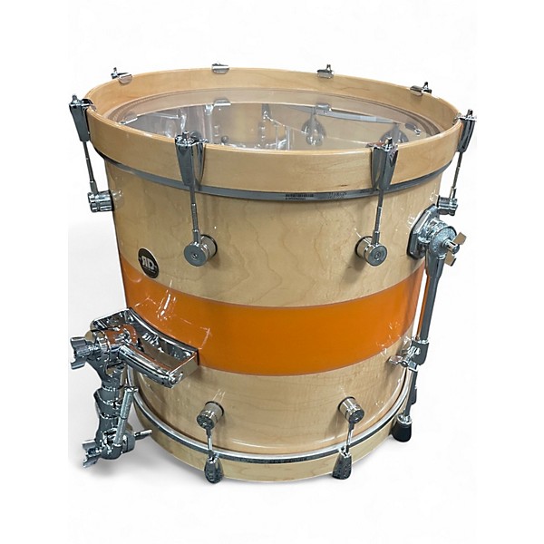 Used Risen 6 Piece Custom Worship Kit Natural Orange Stripe Drum Kit