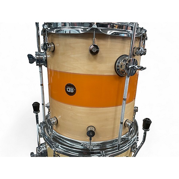 Used Risen 6 Piece Custom Worship Kit Natural Orange Stripe Drum Kit