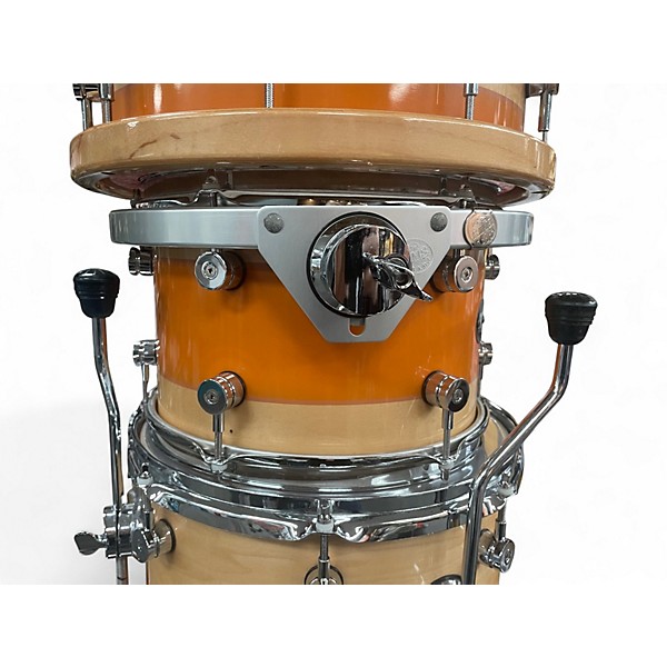 Used Risen 6 Piece Custom Worship Kit Natural Orange Stripe Drum Kit