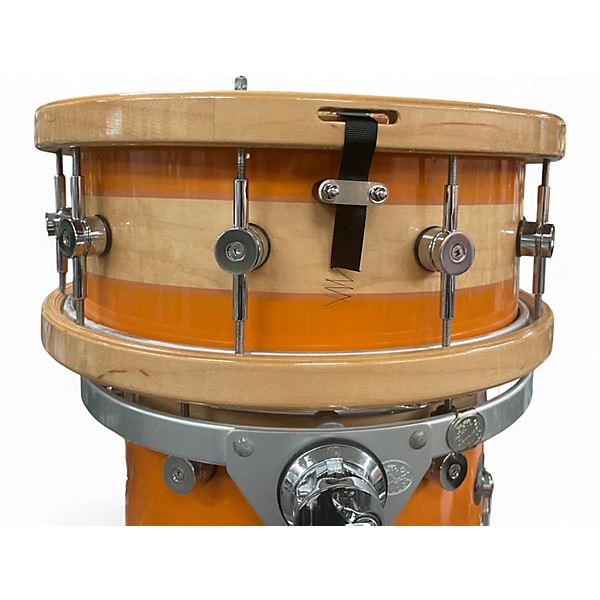 Used Risen 6 Piece Custom Worship Kit Natural Orange Stripe Drum Kit