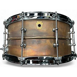 Used Ludwig 6.5X14 Copper Phonic with Tube Lugs Raw Smooth Finish Drum