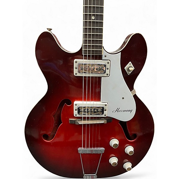 Vintage 1969 Harmony Rocket H56 Red Hollow Body Electric Guitar