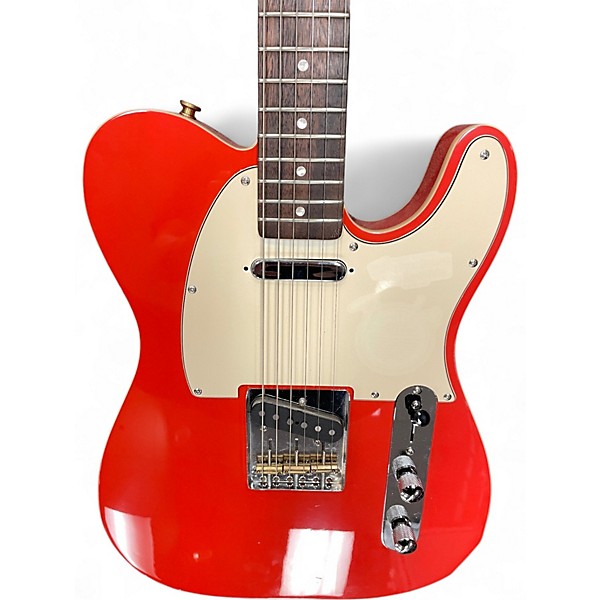 Used Squier CUSTOM TELECASTER Fiesta Red Solid Body Electric Guitar