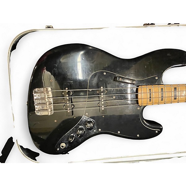 Vintage 1973 Fender Jazz Bass Black Electric Bass Guitar