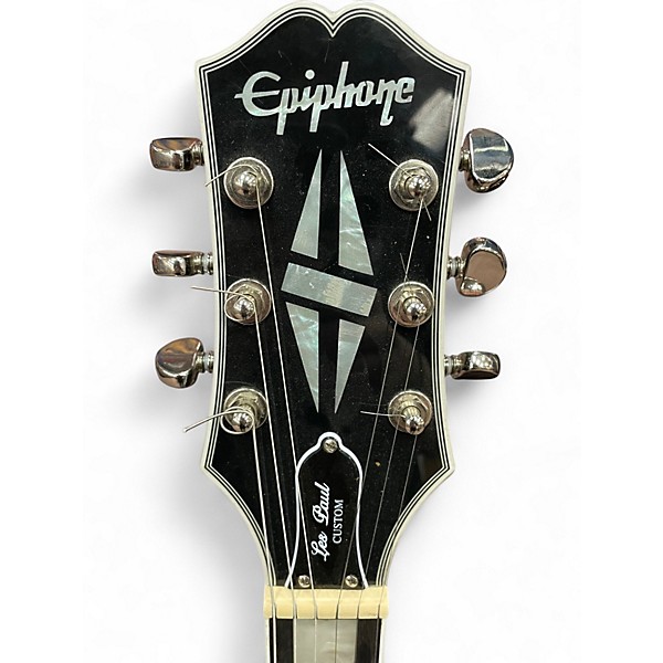 Used Epiphone Les Paul Custom Silverburst Solid Body Electric Guitar