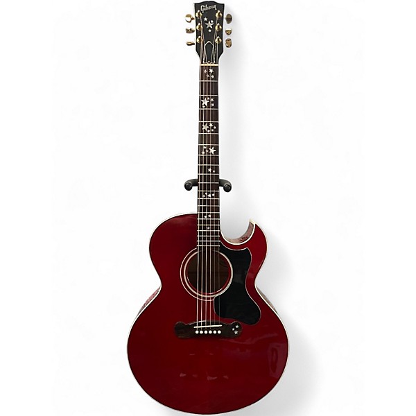 Used Gibson Starburst Trans Red Acoustic Electric Guitar