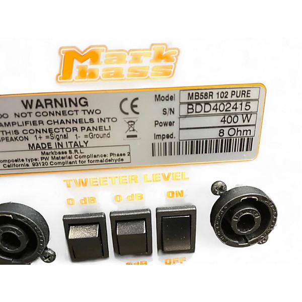 Used Markbass MB58 102R Bass Cabinet