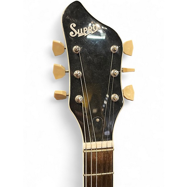 Used Supro CORONADO II Black and White Solid Body Electric Guitar