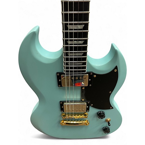 Used Harley Benton DC LTD Gotoh Blue Solid Body Electric Guitar