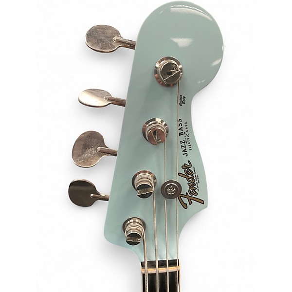 Used Fender Jazz Bass Gold Foil powder blue Electric Bass Guitar