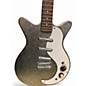Vintage 1980s Danelectro DC-3 Silver Sparkle Hollow Body Electric Guitar