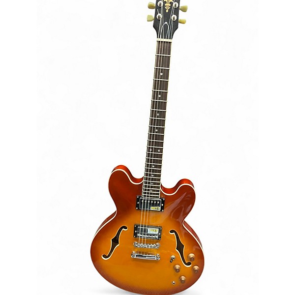 Used Vintage VSA500HB 2 Tone Sunburst Hollow Body Electric Guitar