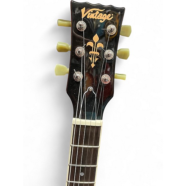 Used Vintage VSA500HB 2 Tone Sunburst Hollow Body Electric Guitar