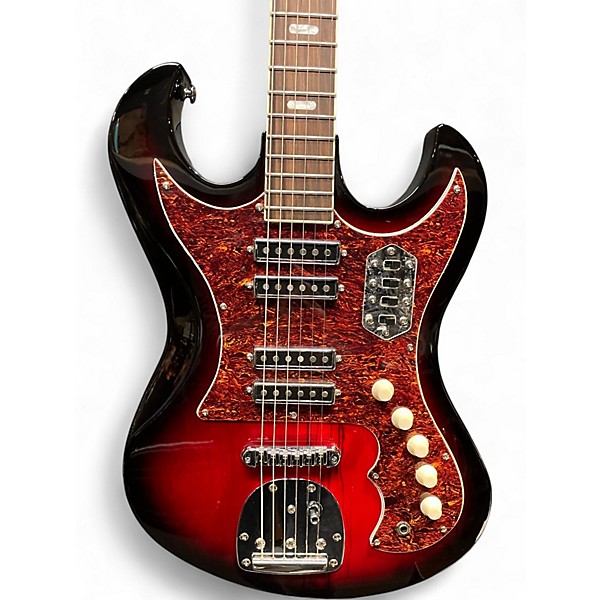 Used Eastwood SD40 Hound Dog Red Burst Solid Body Electric Guitar