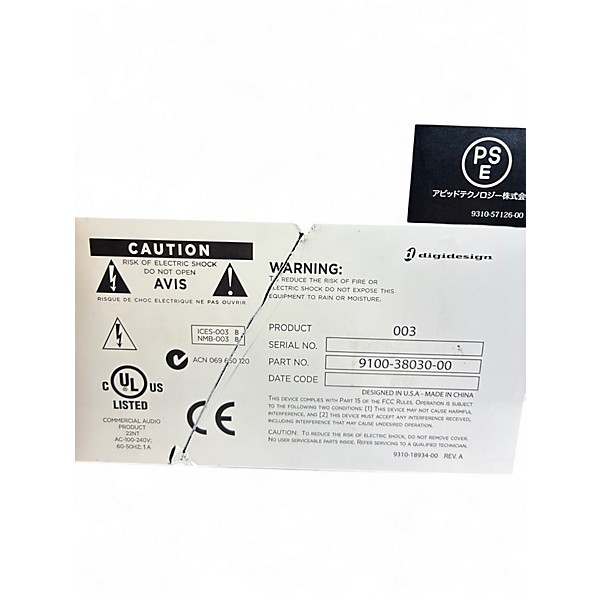 Used Digidesign DIGI 003 CONSOLE