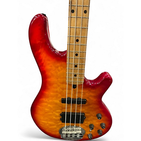 Used Lakland SKYLINE DELUXE SERIES Orange Electric Bass Guitar